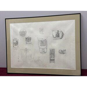 Sally B Hooff Ink on Handmade Paper “Flotilla of Galleys” Scottish PEI